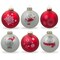 White and Red Mini Glass Ball Christmas Ornaments 2.75 Inches